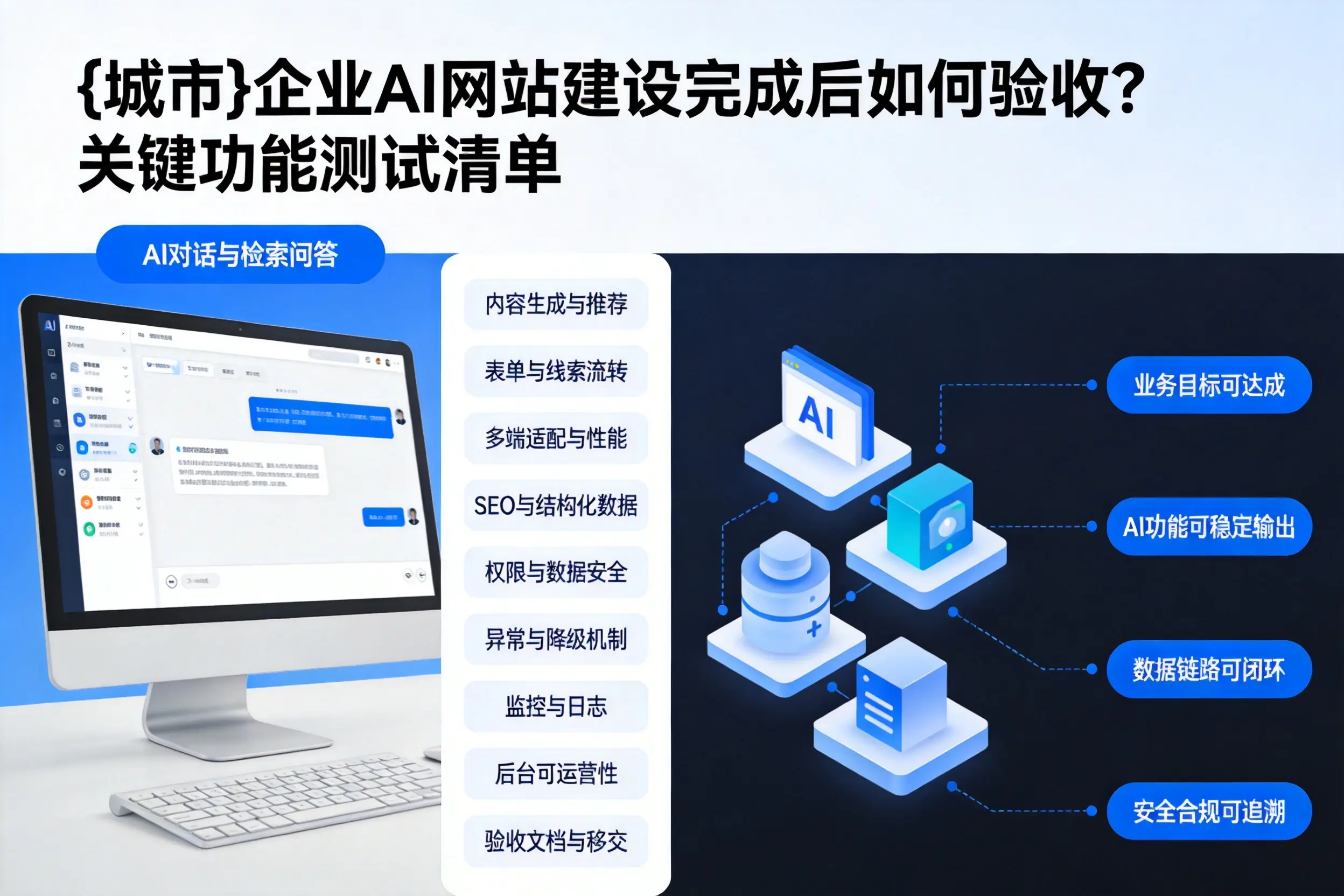 汕头企业AI网站建设完成后如何验收?关键功能测试清单