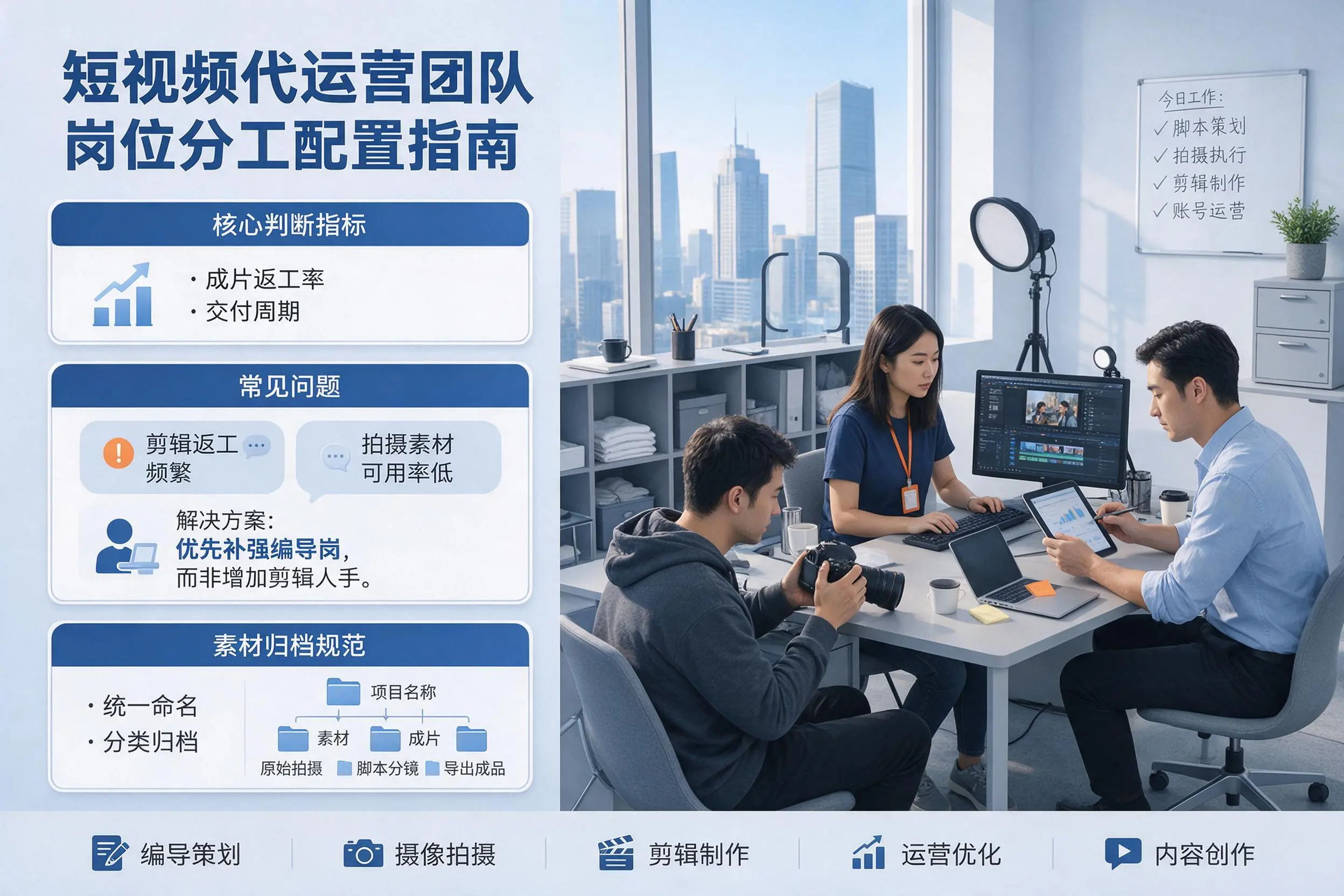 短视频代运营团队如何配置?汕头企业岗位分工科普说明