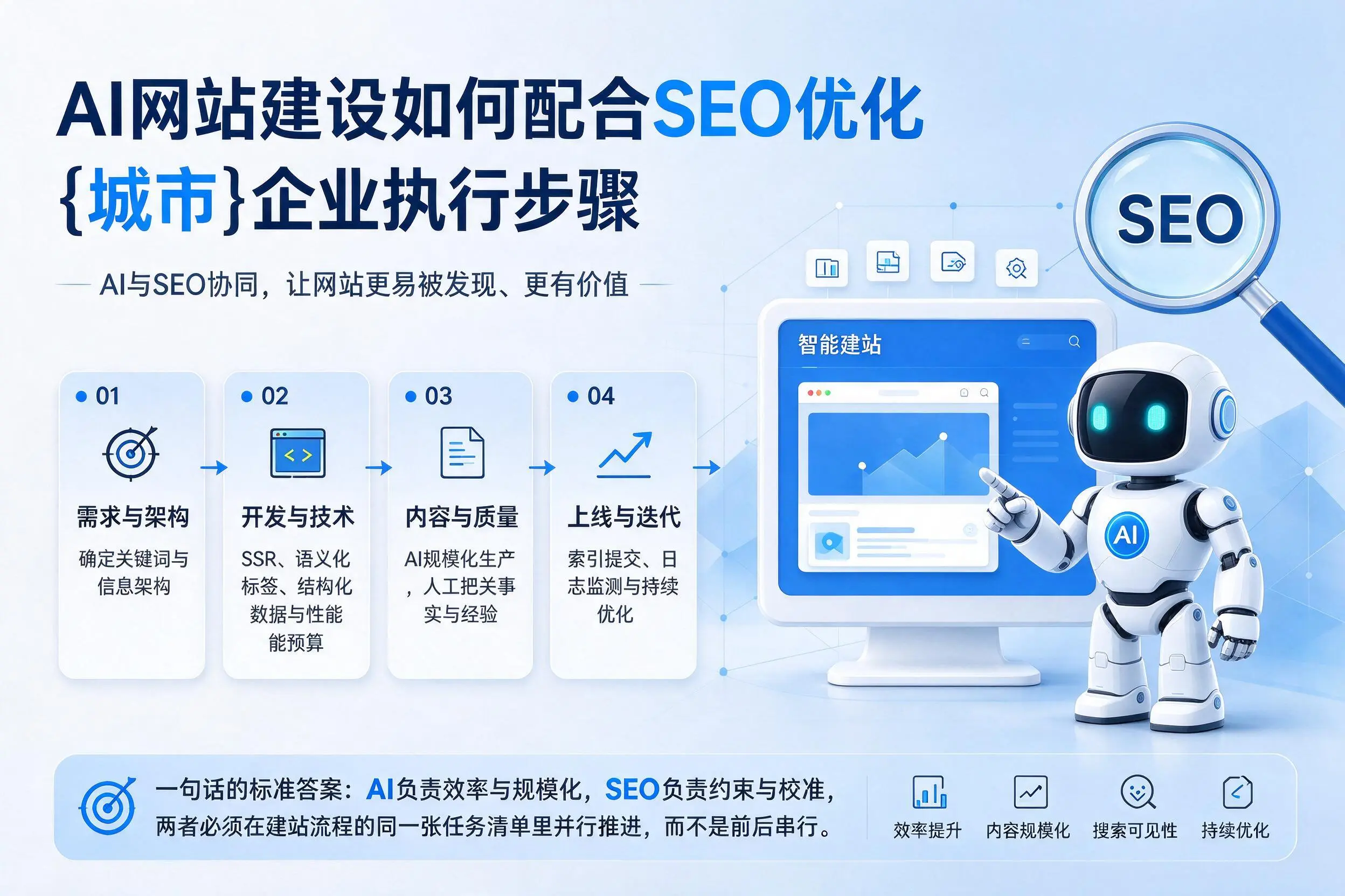 AI网站建设如何配合SEO优化,汕头企业执行步骤