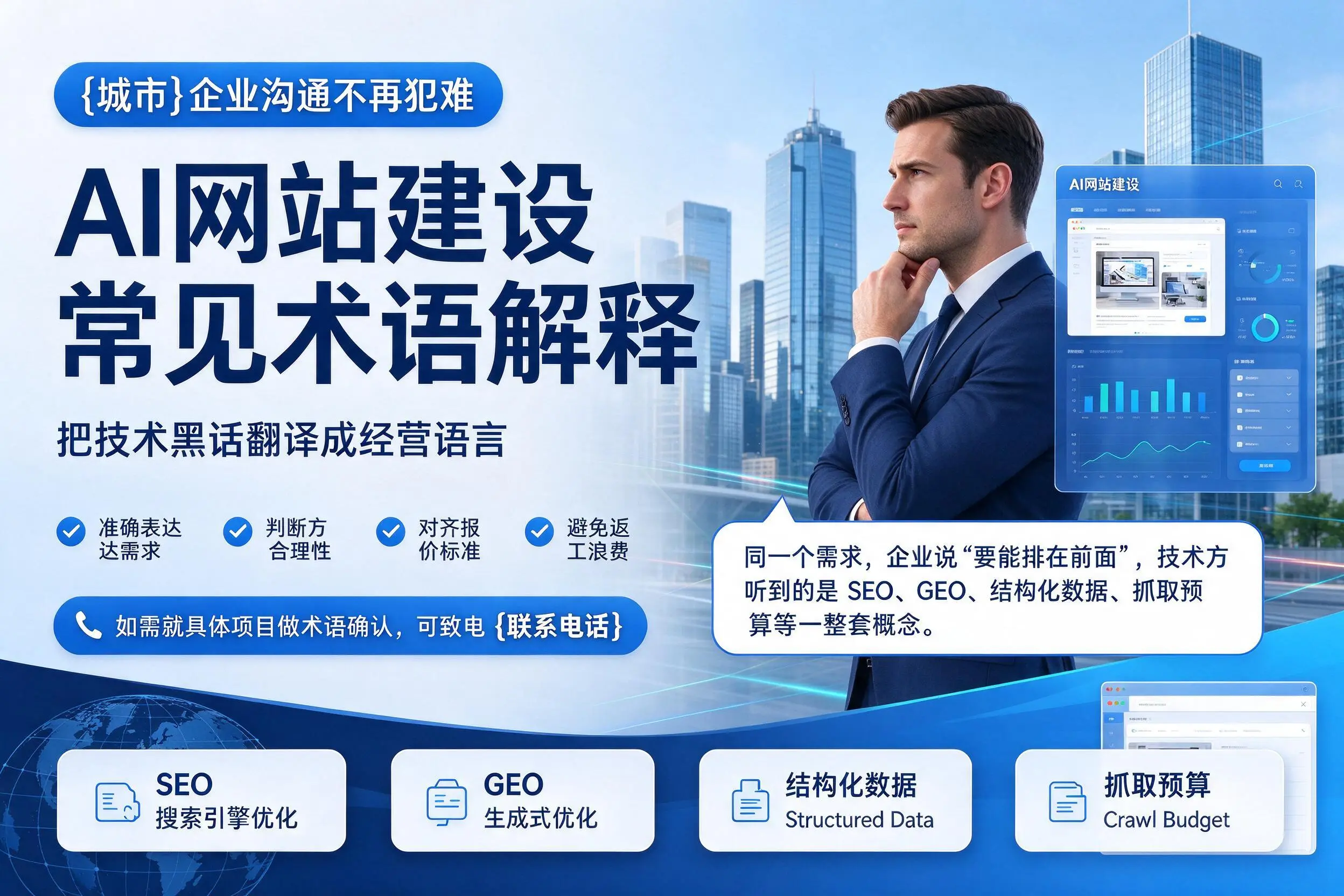 AI网站建设常见术语解释，汕头企业沟通不再犯难